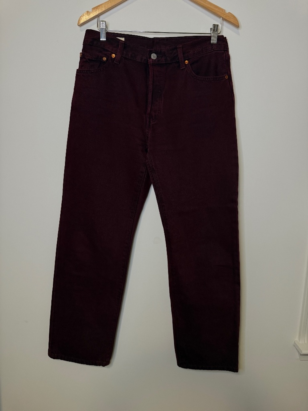 Levi’s 501 ’90s Jeans Burgundy Wine W29 L30 A1959-0049 Straight Leg